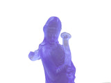 Light Purple Crystal Glass Standing Ru Yi Bodhisattva Kwan Yin Statue GB745S