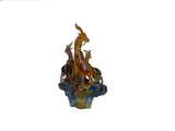 Golden Orange 3 Rams Crystal Glass Fengshui Display Art Figure GB768S