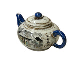 Oriental Zisha Clay White Glaze Scenery Graphic Display Art Teapot GB782S