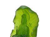 6.5" Lime Green Frosted Crystal Glass Bodhisattva Guanyin Figure GB890S