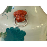 Chinese White Pink Lotus Flower Porcelain Round Base Table Lamp ws3148S