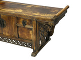 39" Distressed Vintage Chinese Carving Point Edge Chest Table Stand GB104S