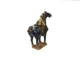 Oriental Ceramic Sancai Dark Blue Brown Beige Fengshui Artistic Figure GB878S