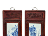 hand painted Chinese porcelain landscape plaque