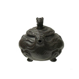 Yixing Zisha clay teapot with dragon sculpture accent for tea ceremony