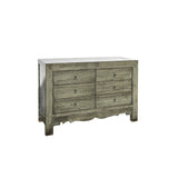 Distressed Light Gray Olive 6 Drawers Credenza Storage Sideboard Cabinet ws4456S