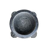 Chinese Oriental Gray Black Stone Round Garden Pot Planter cs2438S
