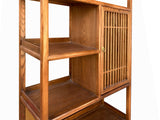 Chinese Elm Wood Brown Open Display Bookcase Cabinet cs4546S