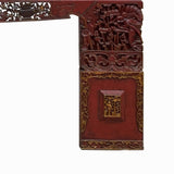 Chinese Vintage Brick Red Golden Carving Long Altar Console Table cs7756S