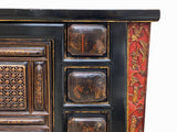 Chinese Brown Bold Drawers Doors Golden Graphic Credenza Table Cabinet cs7758S