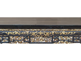 Chinese Vintage Black Golden Carving Motif Tall Altar Console Table cs7784S