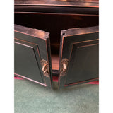 Chinese Oriental Matte Black Lacquer Bookcase Display Curio Cabinet cs7832S