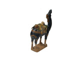 Oriental Ceramic Sancai Dark Blue Brown Beige Fengshui Artistic Camel Figure GB882S