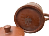 Vintage Brown Simple Cylindrical Plain Zisha Clay Teapot Art Display JK293S