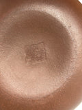 Vintage Brown Round Heart Shape Scroll Pattern Zisha Clay Teapot Art Display JK300S