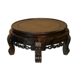 8.75" Display Top Solid Wood Round Shape Stand Easel With Silver Line Inlay n602S