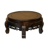 7.5" Display Top Solid Wood Round Shape Stand Easel With Silver Line Inlay n601S