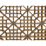 Vintage Restored Oriental Zen Geometric Rustic Raw Wood Wall Panel ws3348S