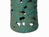 Ceramic Clay Turquoise Cloud Scroll Round Tall Pedestal Table Display Stand ws3529S
