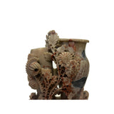 Vintage Chinese Soapstone Floral Carving Display Vase Art ws3678S