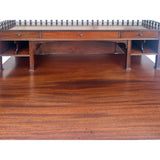 Vintage Western Mahogany Drawers Storage  Colonnade Top Galleried Desk ws3697S