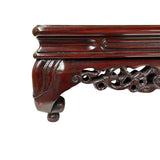 17" Reddish Brown Wood Rectangular Dragon Crawl Legs Display Stand Riser ws4198S