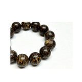 Oriental Natural Dark Brown Wood Marks Beads Hand Rosary Praying Bracelet ws4694S