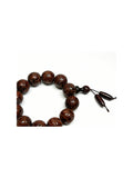 Chinese Rosewood Lotus Petal Carved Beads Hand Rosary Praying Bracelet ws4695S