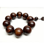 Chinese Dark Brown Rosewood Beads Hand Rosary Praying Bracelet ws4696S
