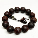 Chinese Rosewood Carved Beads Hand Rosary Praying Bracelet ws4697S