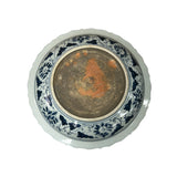 Chinese Blue White People Riding Horse Round Porcelain Display Plate ws4723S