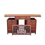 Oriental Brown Rosewood Drawers Base Plank Top Office Writing Desk ws4731S