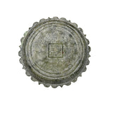 Green Gray Stone Dragon Carving Round Fengshui Plaque Display Art ws4761S