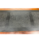 Dark Brown Vintage Point Edge Characters Engraved Top Credenza Cabinet ws4804S