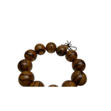 Chinese Brown Stain Cypress Stripe Beads Hand Rosary Praying Bracelet ws4862S