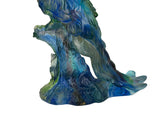 Blue Green Crystal Glass Daum Pate De Verre Peacock Figure ws4912S