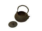Vintage Rustic Mixed Iron Relief Cranes Motif Teapot Shape Display Art ws4958S