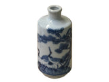 Small Blue White Handpaint Cranes Pine Scenery Graphic Porcelain Vase ws5045S