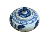 Tiny Small Blue White Oriental Graphic Porcelain Jar ws5056S