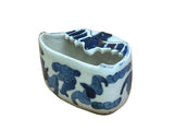 Tiny Small Blue White Oriental Bats Graphic Porcelain Container ws5059S
