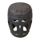 Chinese Iron Black Color RuYi Pattern Round Clay Ceramic Garden Stool ws3172S