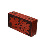 Hand Craft Vintage Chinese Red Lacquer Rectangular Floral Accent Box GB126S