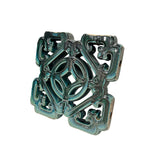 Chinese Ru-Yi Coin Dark Green Mix Glaze Wall Floor Clay Tile GB222S