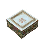 3.75" Oriental Famille Rose Color Graphic Porcelain Square Box GB225S