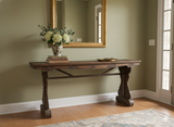 Vintage Oriental Natural Brown Ru Yi Relief Carving Altar Console Table GB236S