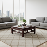 Reddish Brown Stain Square Ming Style Kang Low Coffee Table Stand GB237S