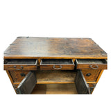 Asian Pattern Brown Black Hardware Drawers Accent Storage Cabinet GB319S