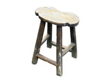 Vintage Rustic Unique Shape Four Legs Wood Stool Side Table GB699S