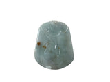 Natural Jade Stone Carved Buddha Fishes Lotus Leaf Display Pendant Art GB739S