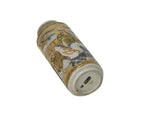 4.75"Asian Satsuma Style Cylindrical Figures Painted Porcelain Art Vase GB813S
